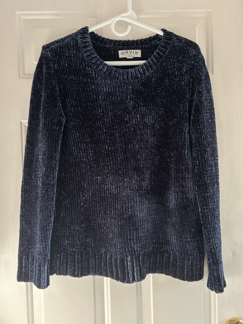 Orvis Women's Dark Navy Chenille Crewneck Sweater